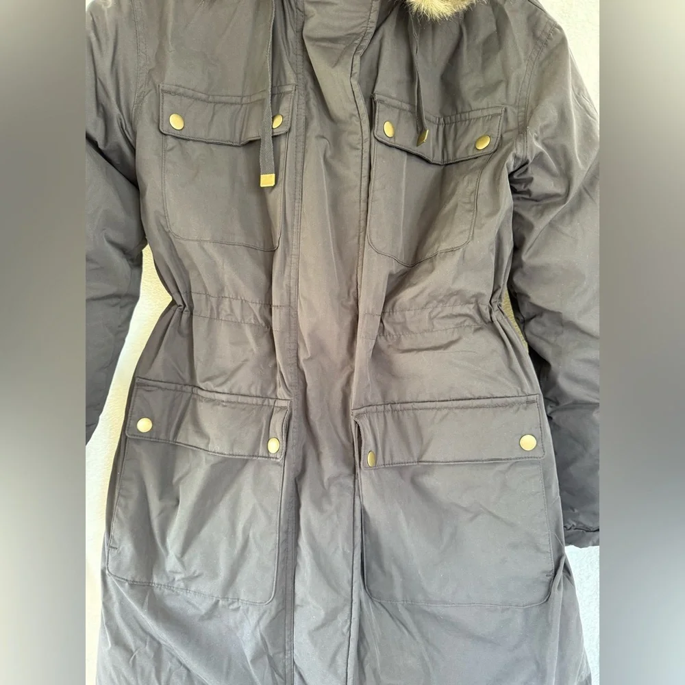 Universal Thread Dark Gray Fur-Trimmed Puffer Coat - Picture 6 of 8